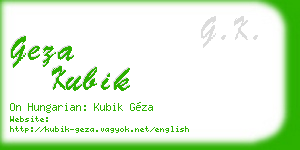 geza kubik business card