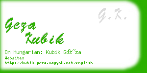 geza kubik business card